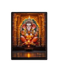 Ganesh Laminated Photo - 5x7 Inches, Divine Blessings for Home & Office and Temple Decoration