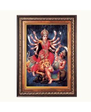 Sri Maa Durga Color Photo 10x14 Inch - Vibrant Religious Wall Art for Home or Office Decor.
