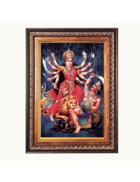Sri Maa Durga Color Photo 10x14 Inch - Vibrant Religious Wall Art for Home or Office Decor.