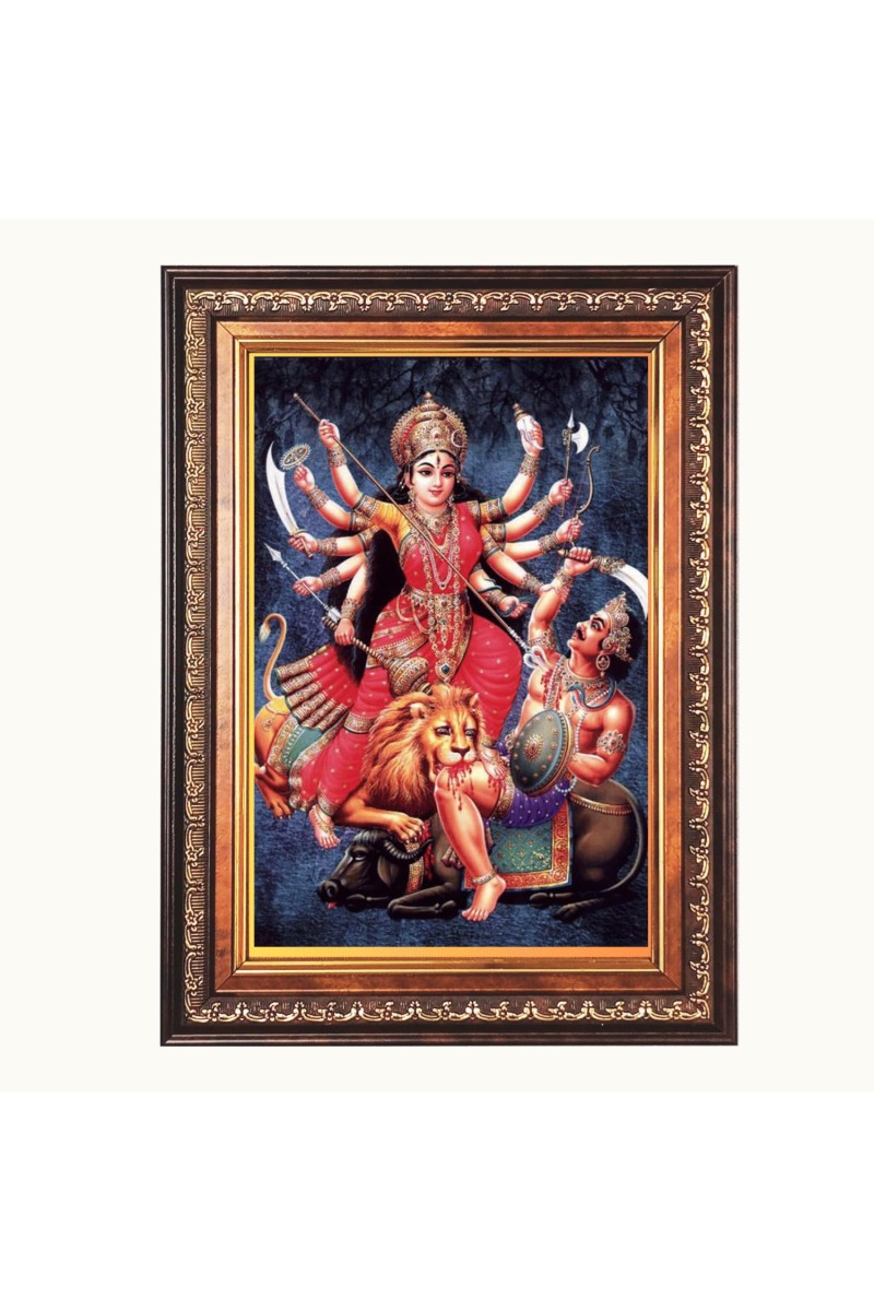 Sri Maa Durga Color Photo 8x12 Inch - Vibrant Religious Wall Art for Home or Office Decor.