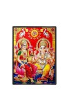 Maa Lakshmi & Lord Ganesh Laminated Photo - 11x13 Inches, Divine Blessings for Home & Office and Temple Decoration