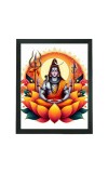Hitech Sales Lord Shiva Polystyrene Photo Frame for Pooja Room, Temple Decor, Home Decoration and Gifting (Wall and Tabletop, Rectangular, Printed Photo, 7.12 x 9.12 inches Frame, Black)