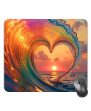 Customized Water Heart Shape Picture Sublimation Mouse Pad | 8 X 7.5 Inch | Smooth Cloth Surface | Non-Slip Rubber Base | Personalized Mousepad for Laptop & Desktop (F17113)