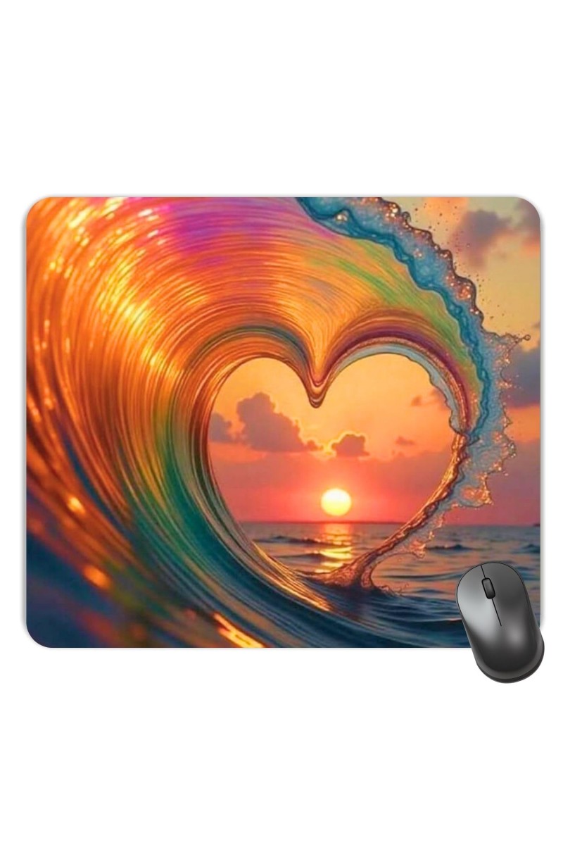 Customized Water Heart Shape Picture Sublimation Mouse Pad | 8 X 7.5 Inch | Smooth Cloth Surface | Non-Slip Rubber Base | Personalized Mousepad for Laptop & Desktop (F17113)