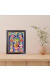 Hitech Sales Lord Vishnu and Mata Lakshmi with his 8 Form Photo Frame for Pooja Room, Temple Decor, Home Decoration and Gift