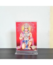 HiTechMart Sri Hanuman Ji Acrylic Photo Frame, Hindu God Idol Picture for Home, Office and Mandir, Decorative Frame for Pooja and Gifting