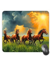 Customized Beautiful Horse Picture Sublimation Mouse Pad | 8 X 7.5 Inch | Smooth Cloth Surface | Non-Slip Rubber Base | Personalized Mousepad for Laptop & Desktop (F17110)