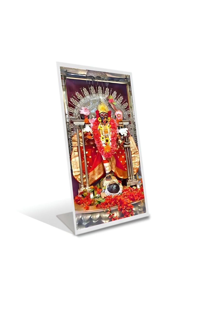 Car Desk/Table Top Maa Bhavatarini Acrylic L-Style Photo Stand - 2.5x3.5 Inches, Compact And Stylish Spiritual Display (F6711)
