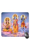 Customized Bramha Vishnu Shiva Picture Sublimation Mouse Pad | 8 X 7.5 Inch | Smooth Cloth Surface | Non-Slip Rubber Base | Personalized Mousepad for Laptop & Desktop (F17221)