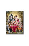 Shiva Family Laminated Photo - 5x7 Inches, Divine Blessings for Home & Office and Temple Decoration