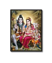 Shiva Family Laminated Photo - 5x7 Inches, Divine Blessings for Home & Office and Temple Decoration