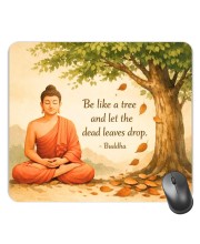 Customized Buddha Quotes Picture Sublimation Mouse Pad | 8 X 7.5 Inch | Smooth Cloth Surface | Non-Slip Rubber Base | Personalized Mousepad for Laptop & Desktop (F17074)