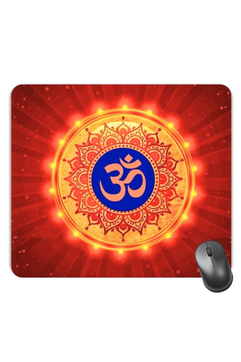 Customized Om Symbol Picture Sublimation Mouse Pad | 8 X 7.5 Inch | Smooth Cloth Surface | Non-Slip Rubber Base | Personalized Mousepad for Laptop & Desktop (F17029)