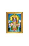 Lord Narayan Photo Frame - 14x18 Inches, Brown Wooden Frame for Home, Office & Temple Decoration