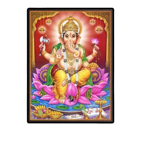 Ganesh Laminated Photo - 5x7 Inches, Divine Blessings for Home & Office and Temple Decoration Ganesh Laminated Photo - 5x7 Inches, Divine Blessings for Home & Office and Temple Decoration