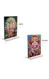 Car Desk/Table Top Panchmukhi Hanuman Acrylic T-Style Photo Stand - 2.5x3.5 Inches, Compact and Stylish Spiritual Display, easily change 2 photos (Pack of 1)