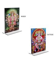 Car Desk/Table Top Panchmukhi Hanuman Acrylic T-Style Photo Stand - 2.5x3.5 Inches, Compact and Stylish Spiritual Display, easily change 2 photos (Pack of 1)