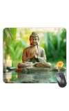 Customized Serene Buddha Picture Sublimation Mouse Pad | 8 X 7.5 Inch | Smooth Cloth Surface | Non-Slip Rubber Base | Personalized Mousepad for Laptop & Desktop (F16977)