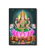 Lakshmi Laminated Photo - 5x7 Inches, Divine Blessings for Home & Office and Temple Decoration
