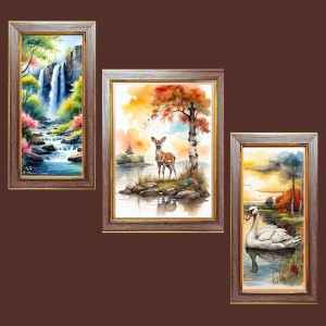 3-Pack Whispers of the Wild painting Photo Frames - 2 Pieces 6x13 Inch & 1 Piece 10x13 Inch - Rustic Wall Art for Home & Office Decor - Botanical Wall Hanging for Living Room, Bedroom, or Worksp 3-Pack Whispers of the Wild painting Photo Frames - 2 Pieces 6x13 Inch & 1 Piece 10x13 Inch - Rustic Wall Art for Home & Office Decor - Botanical Wall Hanging for Living Room, Bedroom, or Worksp