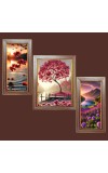 3-Pack Natureâ€™s Embrace Photo Frames - 2 Pieces 12x19 Inch & 1 Piece 16x19 Inch - Rustic Wall Art for Home & Office Decor - Botanical Wall Hanging for Living Room, Bedroom, or Workspace