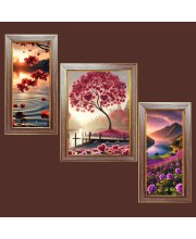 3-Pack Natureâ€™s Embrace Photo Frames - 2 Pieces 10x17 Inch & 1 Piece 14x17 Inch - Rustic Wall Art for Home & Office Decor - Botanical Wall Hanging for Living Room, Bedroom, or Workspace