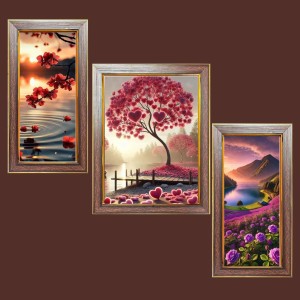 3-Pack Natureâ€™s Embrace Photo Frames - 2 Pieces 6x13 Inch & 1 Piece 10x13 Inch - Rustic Wall Art for Home & Office Decor - Botanical Wall Hanging for Living Room, Bedroom, or Workspace