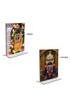 Lord Ram Lalla & Lord Jagannath Acrylic T-Style Photo Stand, Compact and Stylish Spiritual Display, easily change 2 photos (Pack of 1)