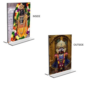Lord Ram Lalla & Lord Jagannath Acrylic T-Style Photo Stand - 5x7 Inches, Compact and Stylish Spiritual Display, easily change 2 photos (Pack of 1) Lord Ram Lalla & Lord Jagannath Acrylic T-Style Photo Stand - 5x7 Inches, Compact and Stylish Spiritual Display, easily change 2 photos (Pack of 1)