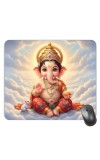 Customized Lord Little Ganesha Picture Sublimation Mouse Pad | 8 X 7.5 Inch | Smooth Cloth Surface | Non-Slip Rubber Base | Personalized Mousepad for Laptop & Desktop (F17137)