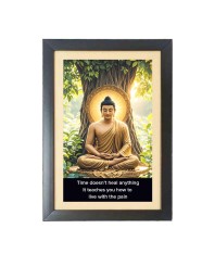 Buddha & His Famous Quote Photo Frame - Brown Frame, 11x15 Inches, Perfect for Office & Wall Decoration, Ideal Gift