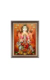 Maa Durga With Lord Shiva Photo Frame - 10x14 Inches, Brown Wooden Frame for Home, Office & Temple Decoration