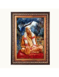 Shri Swami Prabhupada Color Photo 8x12 Inch - Vibrant Religious Wall Art for Home or Office Decor.