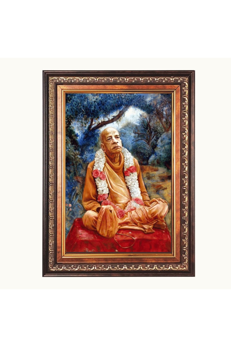 Shri Swami Prabhupada Color Photo 10x14 Inch - Vibrant Religious Wall Art for Home or Office Decor.