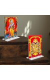 Sri Ram & Lord Tirupati Balaji Acrylic T-Style Photo Stand, Compact and Stylish Spiritual Display, easily change 2 photos (Pack of 1)