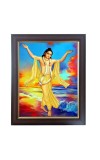 Hitech Sales Shri Chaitanya Mahaprabhu Photo Frame for Pooja Room, Temple Decor, Home Decoration and Gift (Wall and Tabletop, Rectangular, Polystyrene Frame, Printed Photo, 24 x 29 cm, Black)
