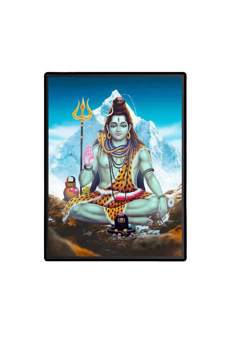 Lord Shiva Laminated Photo - 5x7 Inches, Divine Blessings for Table and Walls,Home & Office and Temple Decoration