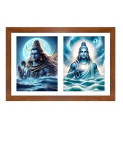 Lord shiva and varuna Photo Frame - 13x17Inches - Spiritual Artwork for Home Decor, Puja Room and Office Decoration
