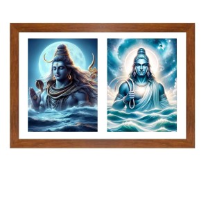 Lord shiva and varuna Photo Frame - 13x17Inches - Spiritual Artwork for Home Decor, Puja Room and Office Decoration