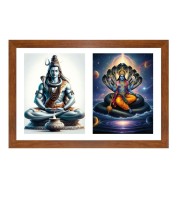 Lord shiva and vishnu Photo Frame - 17x21Inches - Spiritual Artwork for Home Decor, Puja Room and Office Decoration
