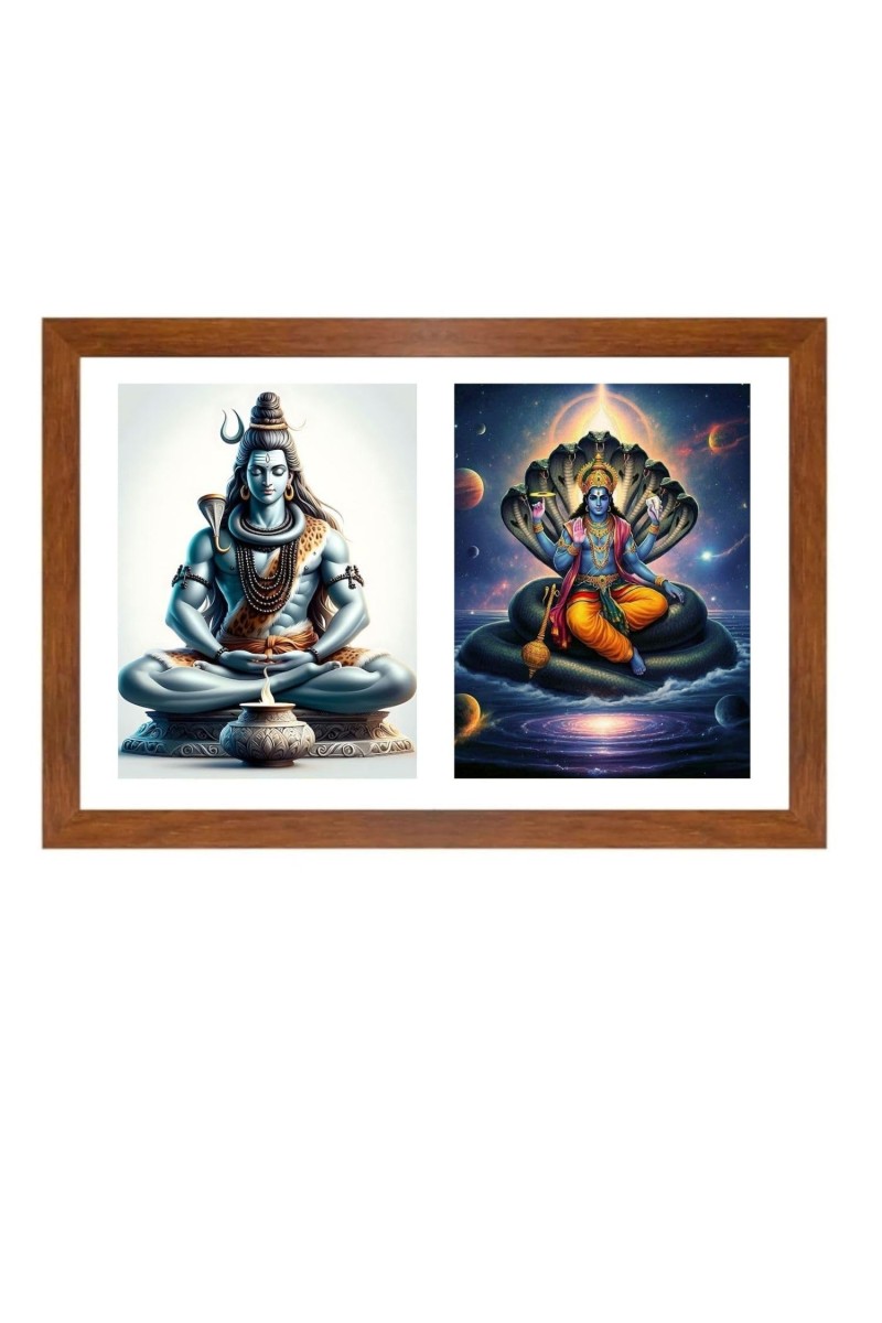 Lord shiva and vishnu Photo Frame - 19x23Inches - Spiritual Artwork for Home Decor, Puja Room and Office Decoration