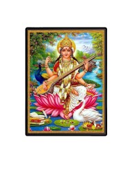Saraswati Laminated Photo - 5x7 Inches, Divine Blessings for Home & Office and Temple Decoration