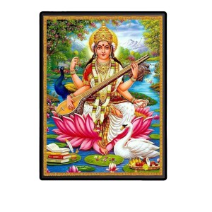Saraswati Laminated Photo - 5x7 Inches, Divine Blessings for Home & Office and Temple Decoration Saraswati Laminated Photo - 5x7 Inches, Divine Blessings for Home & Office and Temple Decoration
