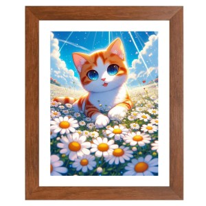 AI Funny Cute Cat Art Picture for Kids - 10x14 inches, Brown Color - Perfect Wall Decor for Children's Room AI Funny Cute Cat Art Picture for Kids - 10x14 inches, Brown Color - Perfect Wall Decor for Children's Room