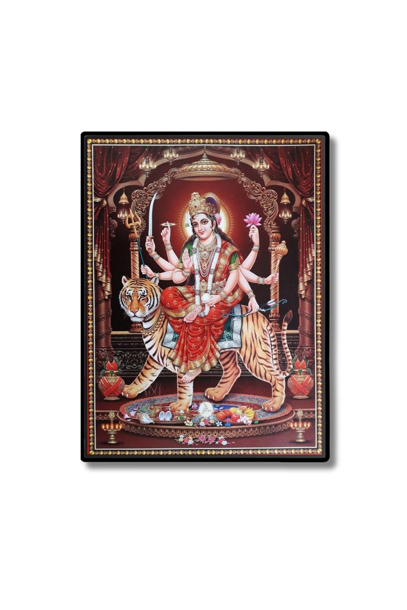 Durga Laminated Photo - 5x7 Inches, Divine Blessings for Home & Office and Temple Decoration
