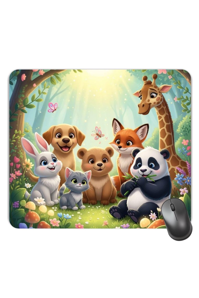 Customized Cute Cartoon Animals Picture Sublimation Mouse Pad | 8 X 7.5 Inch | Smooth Cloth Surface | Non-Slip Rubber Base | Personalized Mousepad for Laptop & Desktop (F17409)