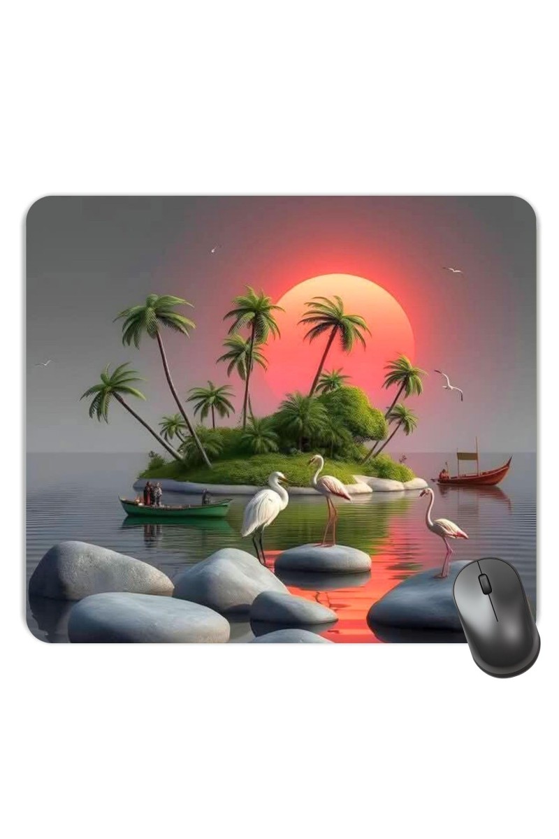 Customized Cranes and Nature Picture Sublimation Mouse Pad | 8 X 7.5 Inch | Smooth Cloth Surface | Non-Slip Rubber Base | Personalized Mousepad for Laptop & Desktop (F17119)