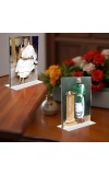 Sarada Devi & Sri Ramakrishna Paramhansa Acrylic T-Style Photo Stand, Compact and Stylish Spiritual Display, easily change 2 photos (Pack of 1)