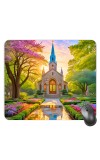 Customized Beautiful Church Picture Sublimation Mouse Pad | 8 X 7.5 Inch | Smooth Cloth Surface | Non-Slip Rubber Base | Personalized Mousepad for Laptop & Desktop (F17198)