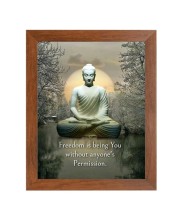 Buddha & Famous Quote Brown Frame, 12x16InchesInspirational Wall Art for Office, Home DecorIdeal Spiritual Gift
